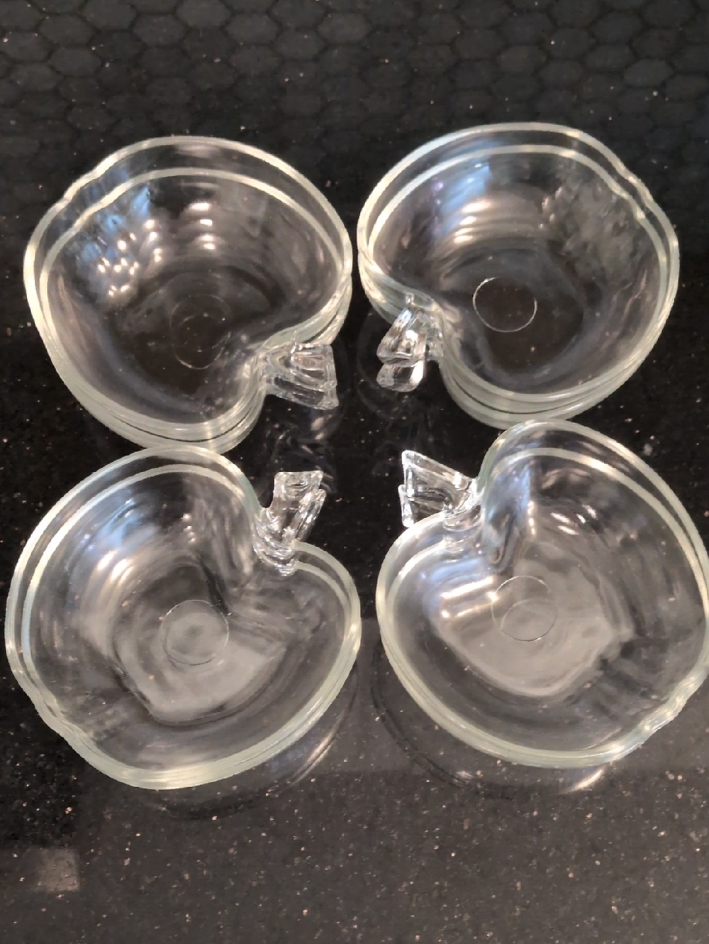 Vintage Glass Apple Dessert Bowls